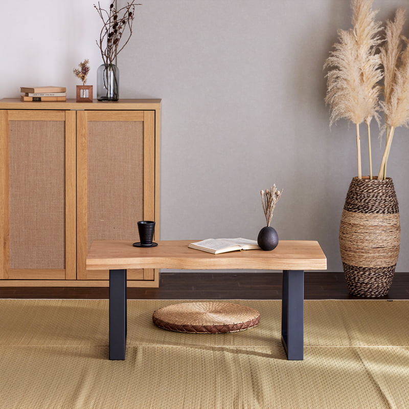 センターテーブル 90cm オーク 琥珀