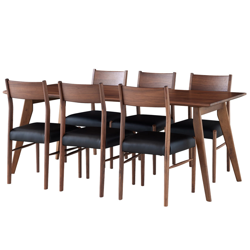 ダイニングセット 180cm 7点セット 6人掛け ウォールナット カインドA