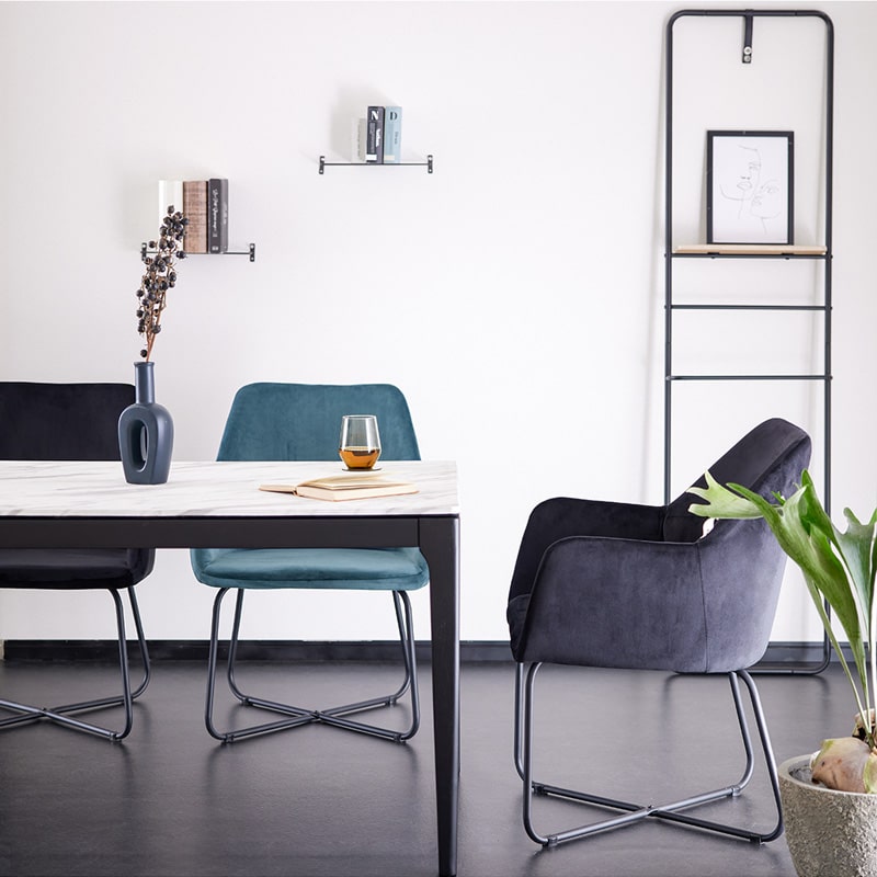 ダイニングチェア 2脚セット 肘付き ルクス