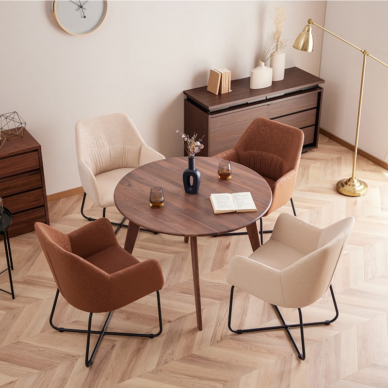 ダイニングチェア 2脚セット 肘付き ルクス