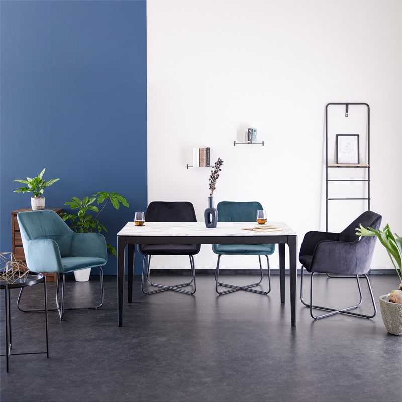 ダイニングチェア 2脚セット 肘付き ルクス