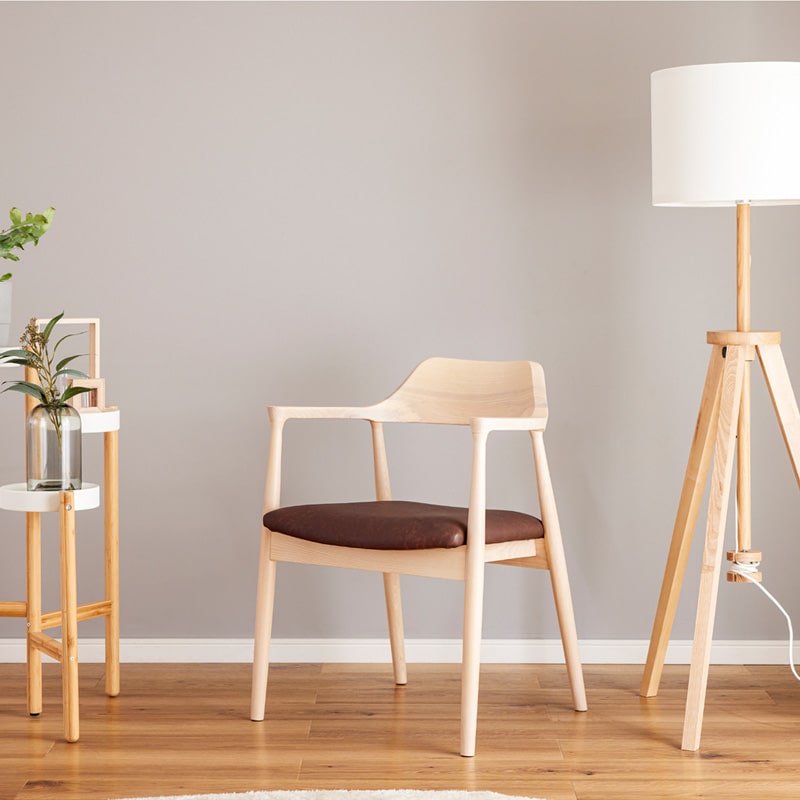 ダイニングチェア 4脚セット 肘付き リリー