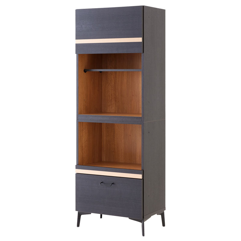 キッチンボード レンジ台 60cm 黒 脚付き 日本製 大川家具 ニュイ