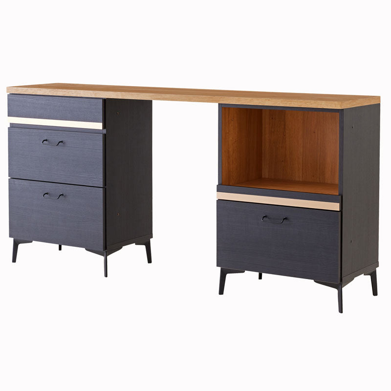 キッチンカウンター レンジ台 180cm 黒 脚付き 日本製 大川家具 ニュイ