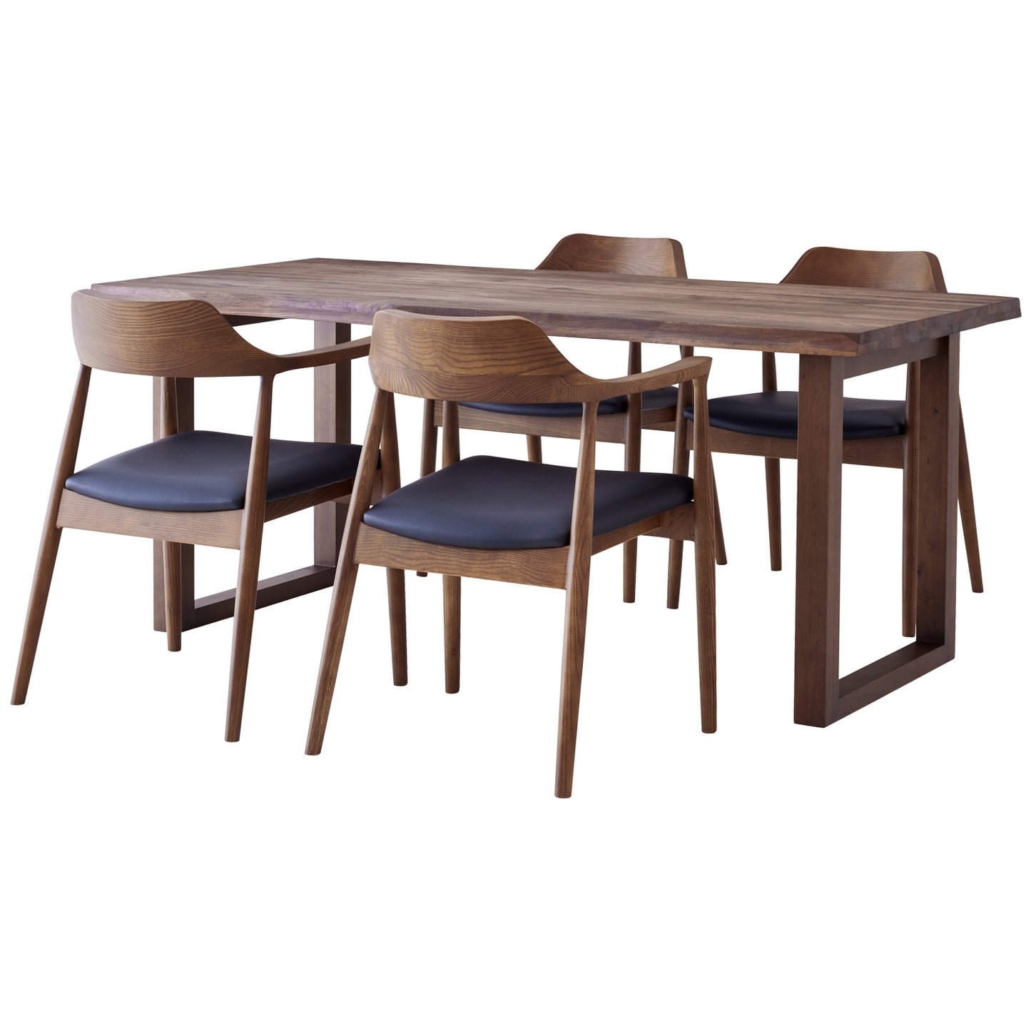 ダイニングセット 185cm 5点セット 4人掛け ウォールナット マドラスR