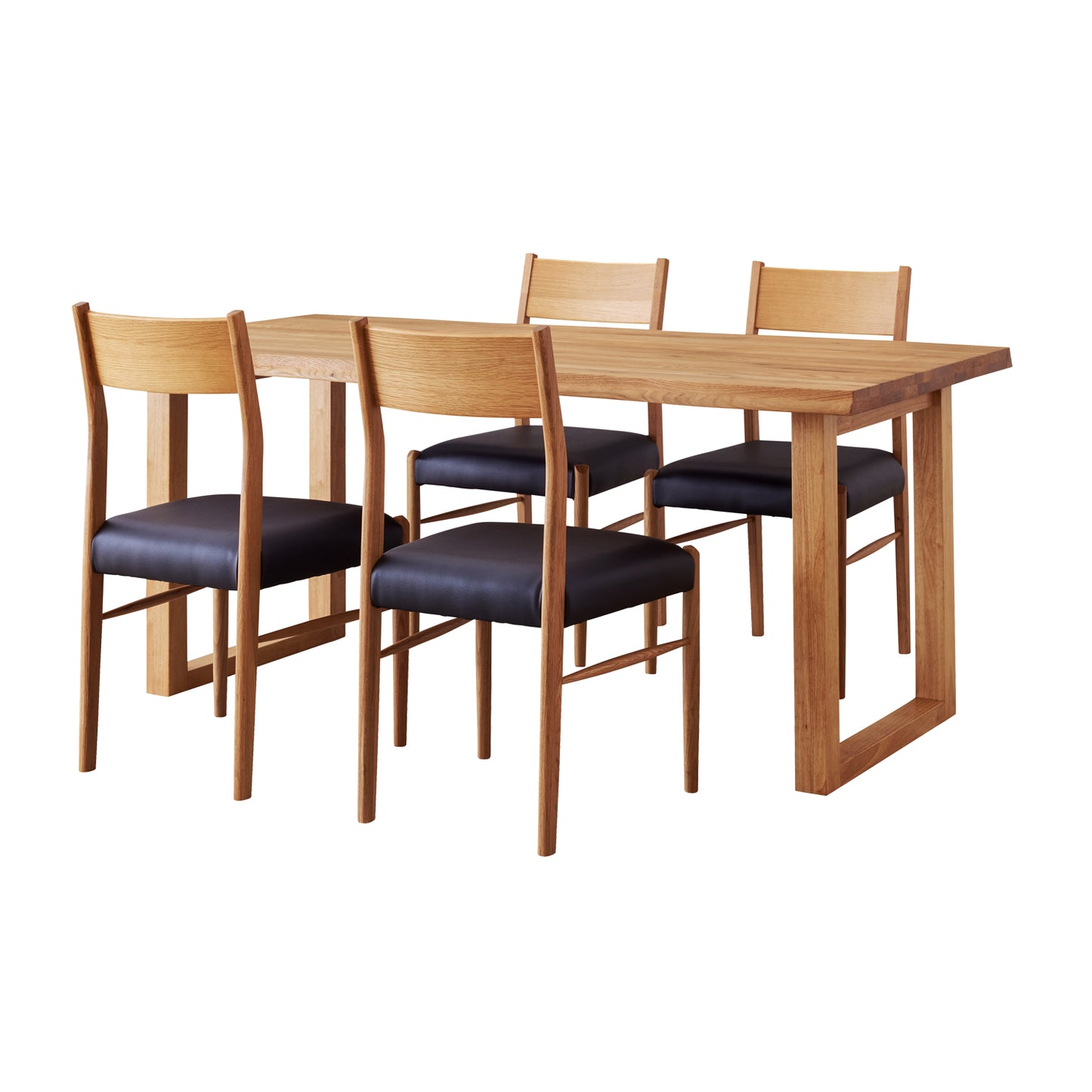 ダイニングセット 165cm 5点セット 4人掛け オーク マドラスK