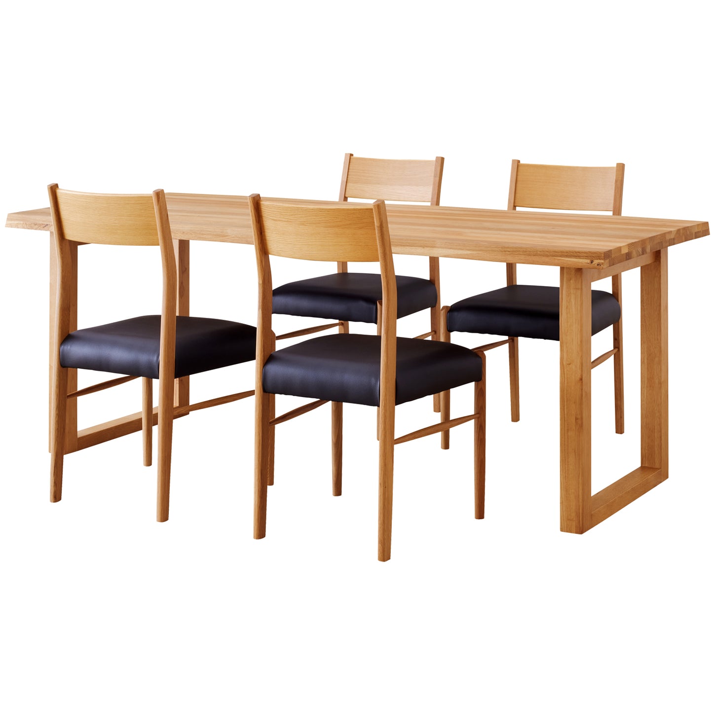 ダイニングセット 185cm 5点セット 4人掛け オーク マドラスK