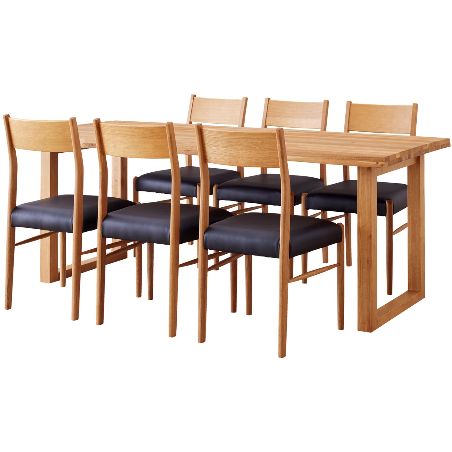 ダイニングセット 185cm 7点セット 6人掛け オーク マドラスK