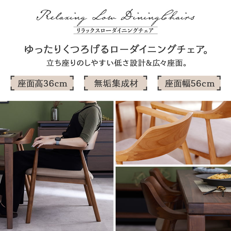 ダイニングチェア 1脚 単品 ローチェア バズ