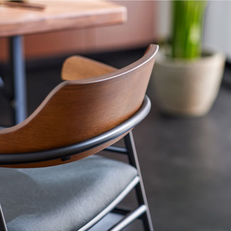 ダイニングチェア 1脚 単品 肘付き ペーパーコード FABレザー クロス