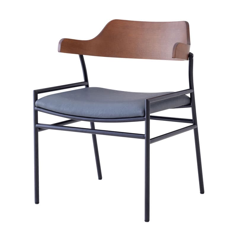 ダイニングチェア 1脚 単品 肘付き ペーパーコード FABレザー クロス