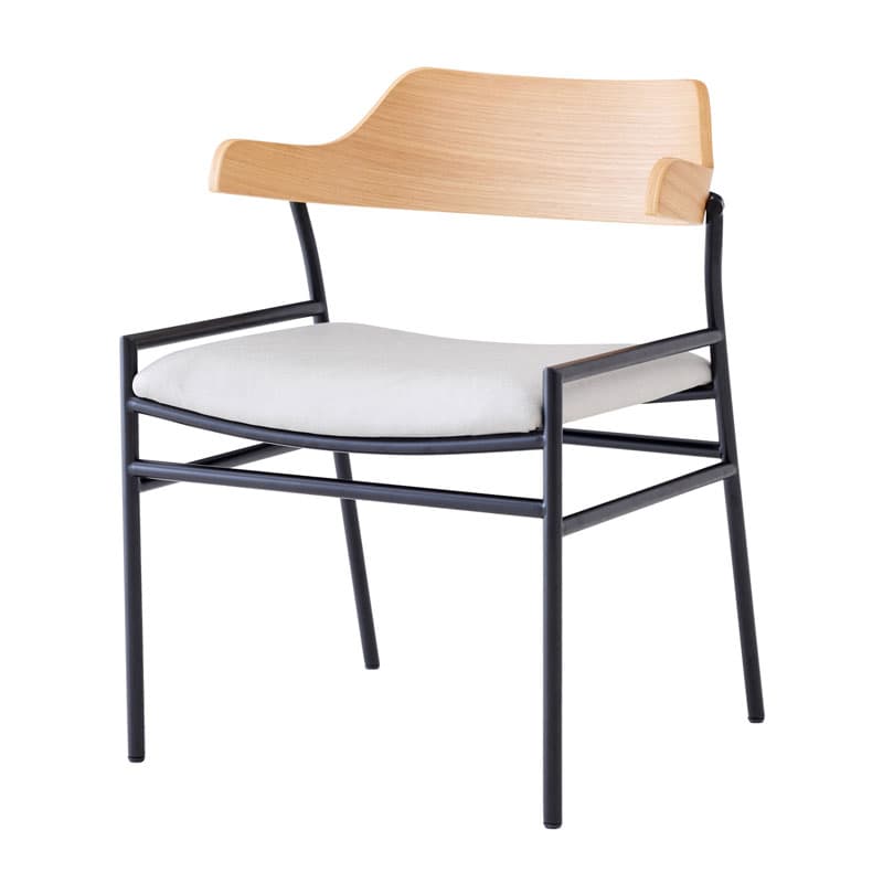 ダイニングチェア 1脚 単品 肘付き ペーパーコード FABレザー クロス