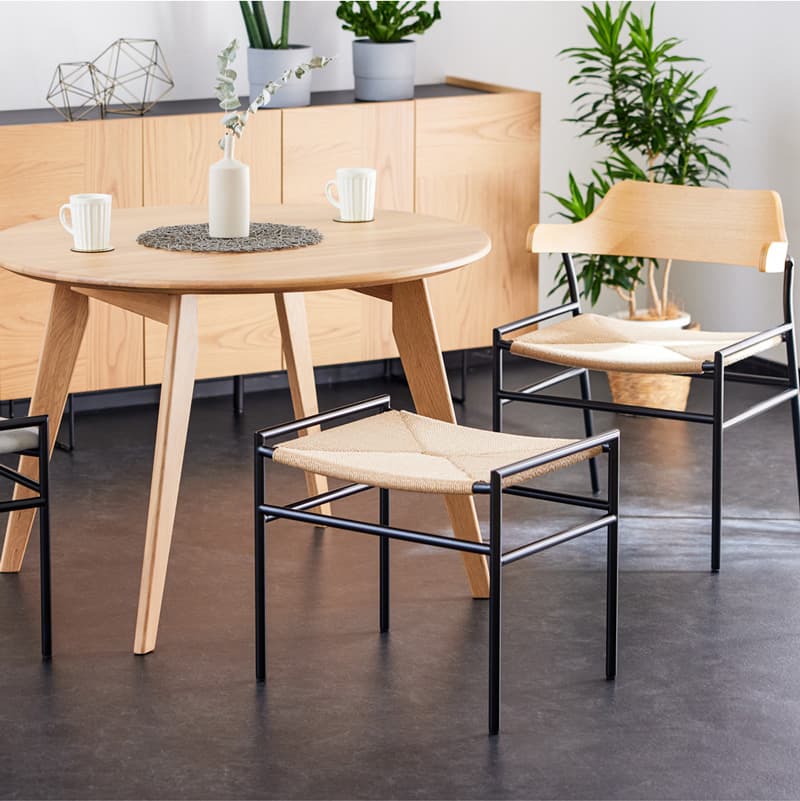 ダイニングスツール 1脚 単品 ペーパーコード FABレザー クロス