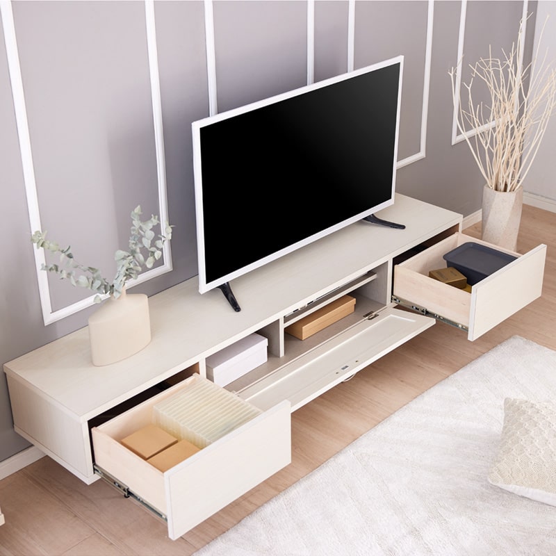 テレビボード テレビ台 180cm 白 脚付き 日本製 大川家具 シエル