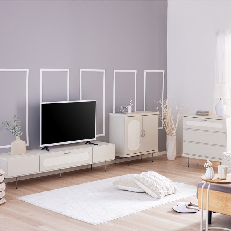 テレビボード テレビ台 180cm 白 脚付き 日本製 大川家具 シエル