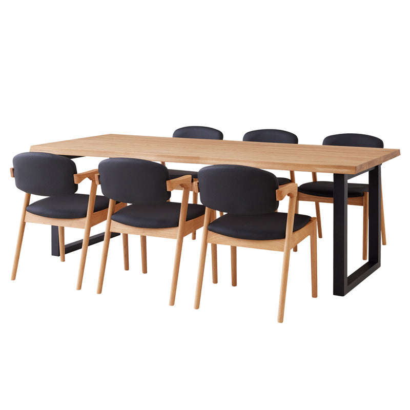 【組立・設置付配送】 ダイニングセット 210cm 7点セット 6人掛け オーク マドラスA