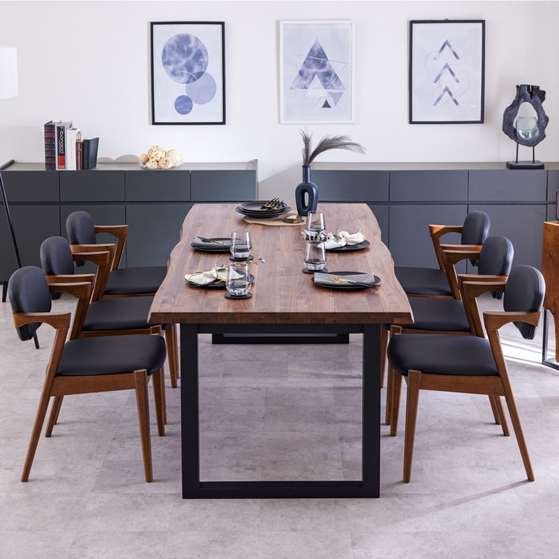 ダイニングチェア 2脚セット 肘付き ブラック Aチェア