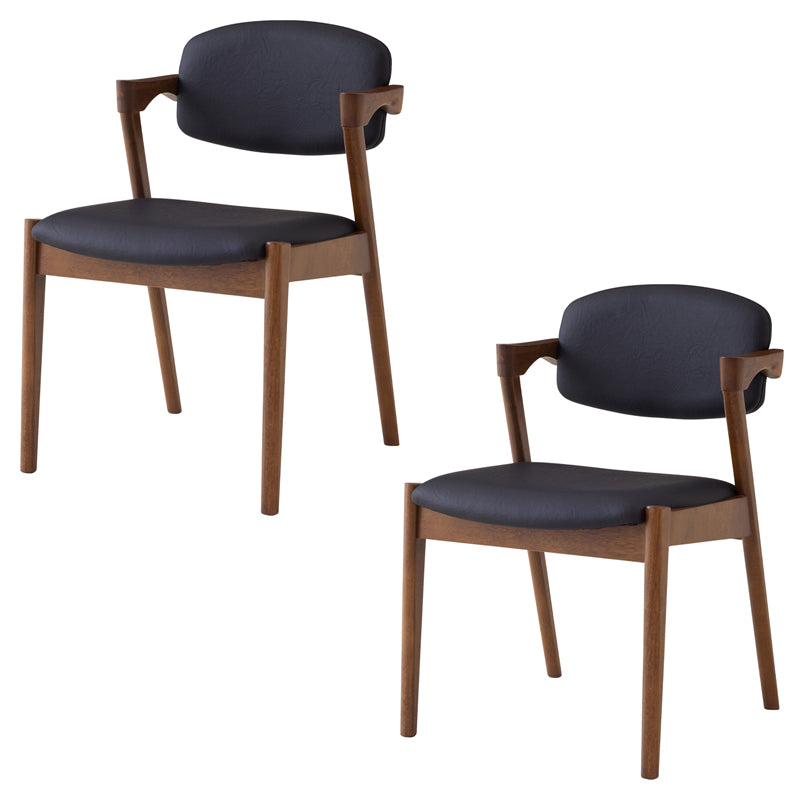 ダイニングチェア 2脚セット 肘付き ブラック Aチェア