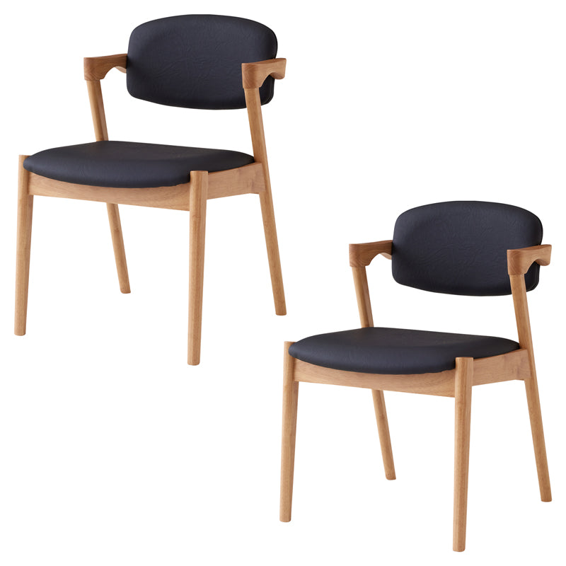 ダイニングチェア 2脚セット 肘付き ブラック Aチェア