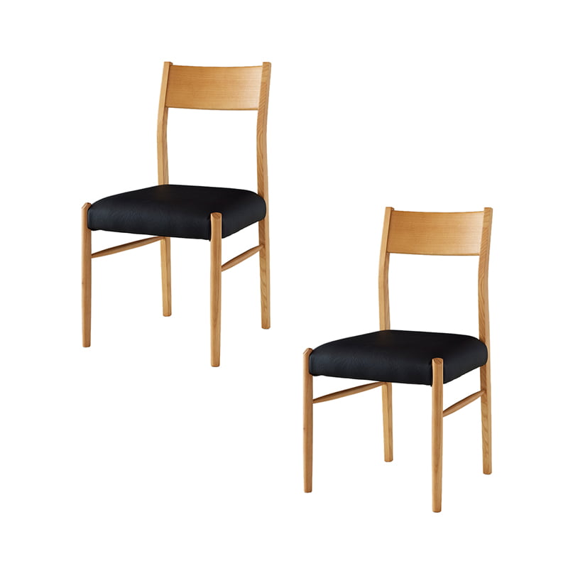 ダイニングチェア 2脚セット 無垢材 肘無し 軽量 軽い ブラウン クリアウッド ナチュラル Kチェア