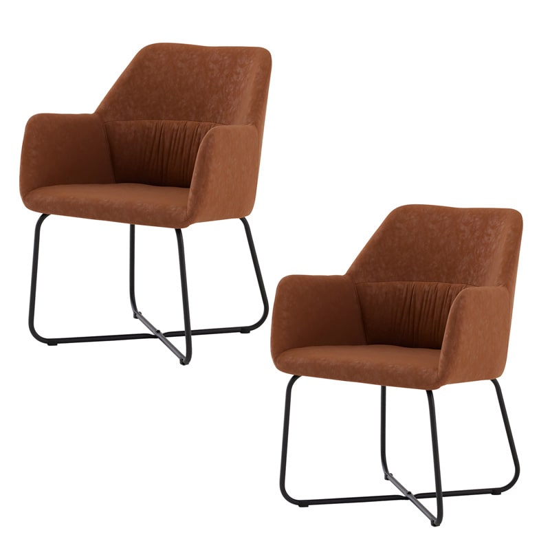 ダイニングチェア 2脚セット 肘付き ルクス