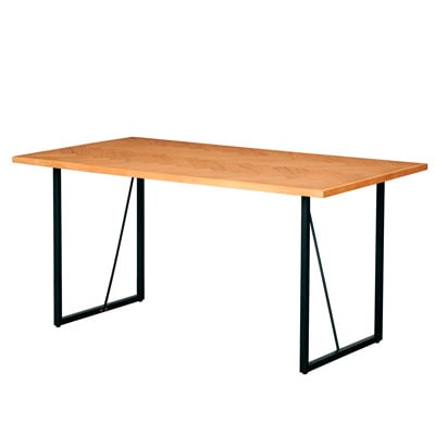 ダイニングテーブル 単品 150cm 4人掛け ヘリンボーン アイアン脚 クロト