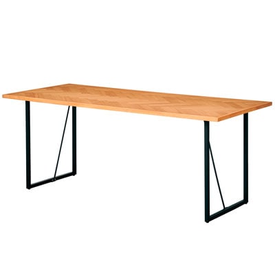 ダイニングテーブル 単品 180cm 6人掛け ヘリンボーン アイアン脚 クロト