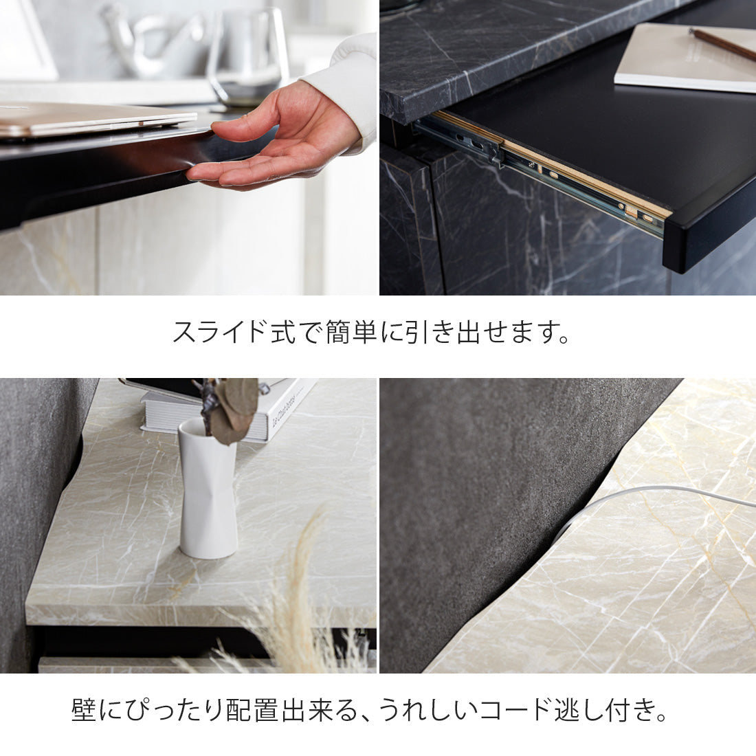 サイドボード キャビネット 120cm 大理石柄 日本製 大川家具 モア2