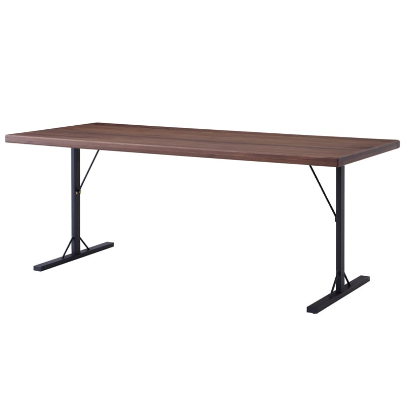 ダイニングテーブル 単品 180cm 4人掛け ウォールナット アイアン ロの字脚/T脚 バズ