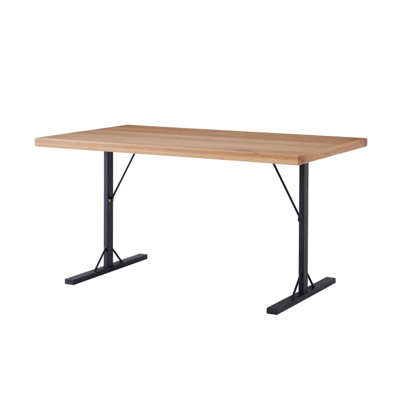 ダイニングテーブル 単品 135cm 4人掛け オーク アイアン ロの字脚/T脚 バズ