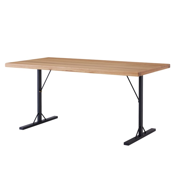 ダイニングテーブル 単品 150cm 4人掛け オーク アイアン ロの字脚/T脚 バズ