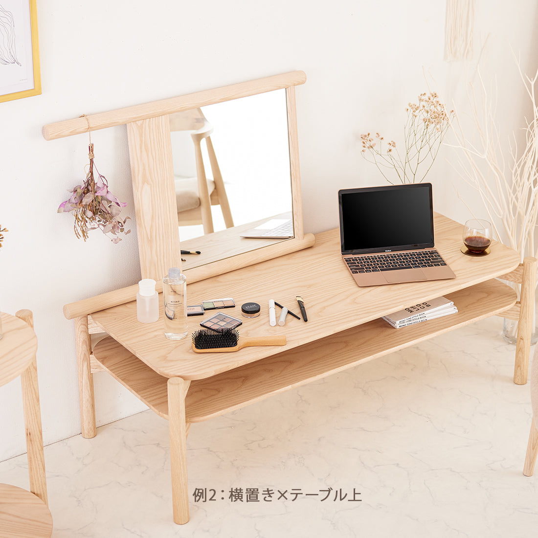 鏡 デスクミラー 幅52cm ミラーS リリー