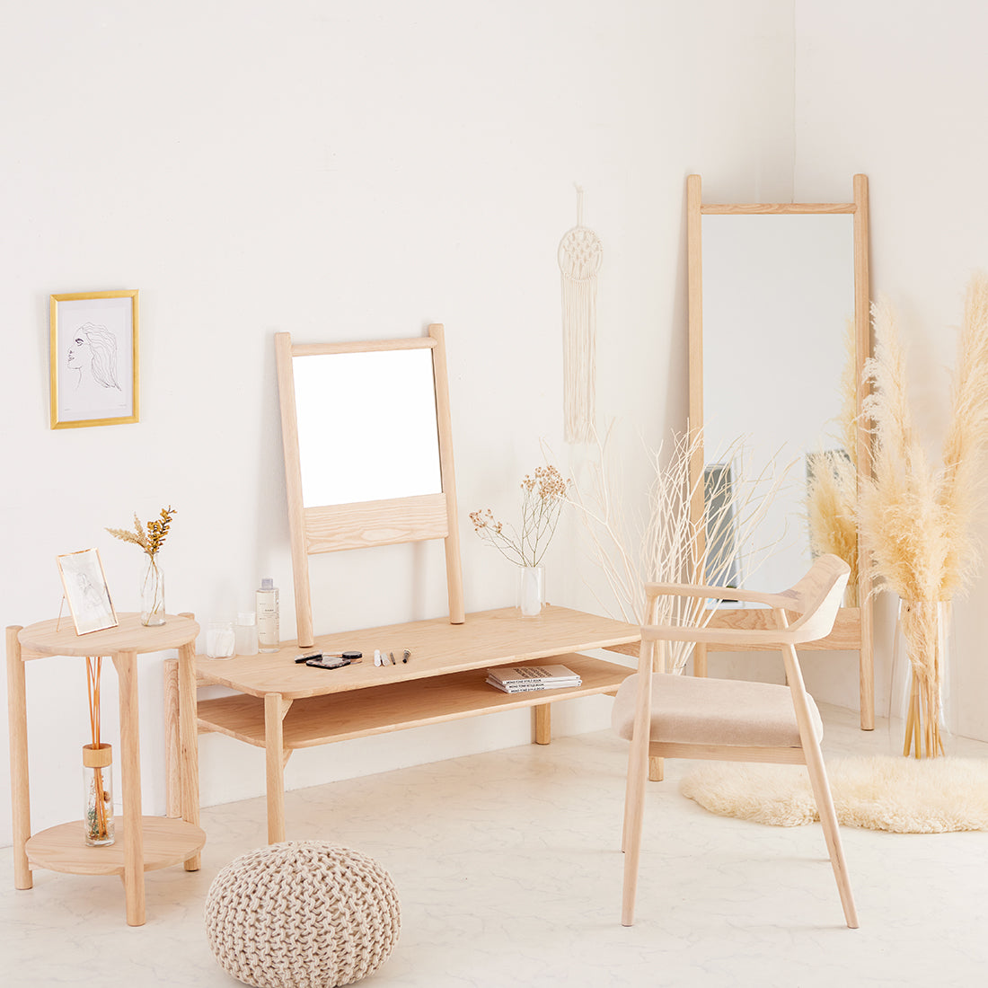 鏡 デスクミラー 幅52cm ミラーS リリー