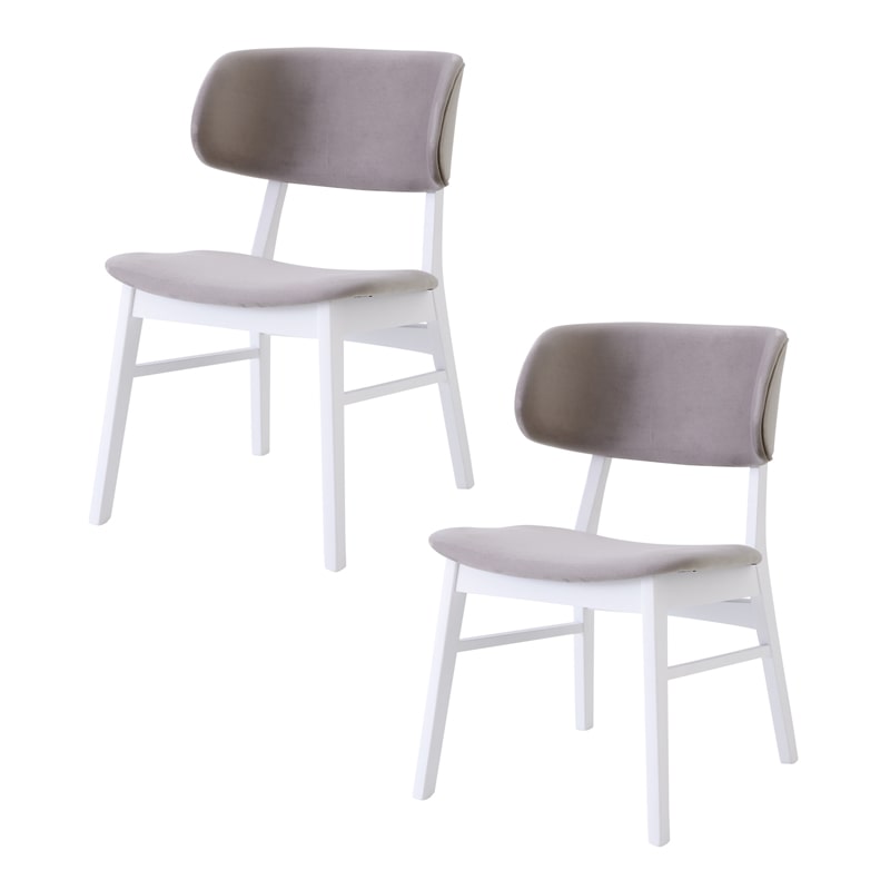 ダイニングチェア 2脚セット 肘なし ファブリック ノーブル