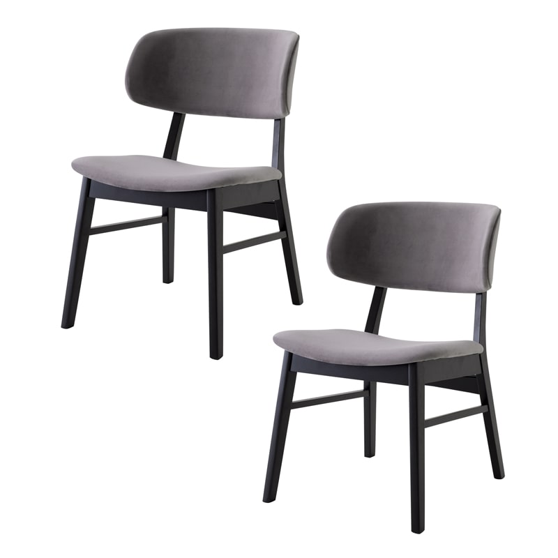 ダイニングチェア 2脚セット 肘なし ファブリック ノーブル