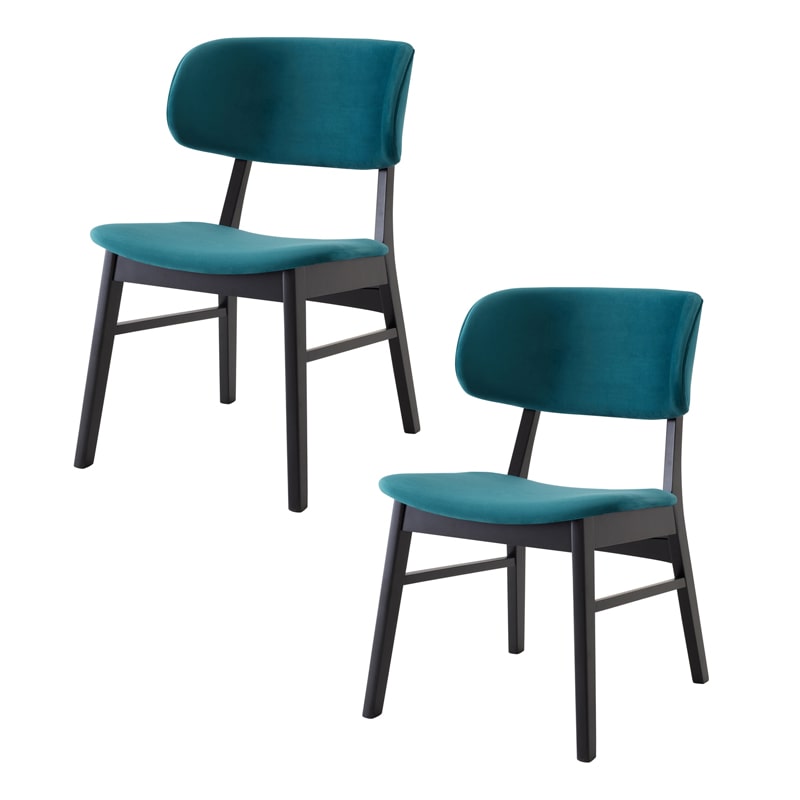 ダイニングチェア 2脚セット 肘なし ファブリック ノーブル