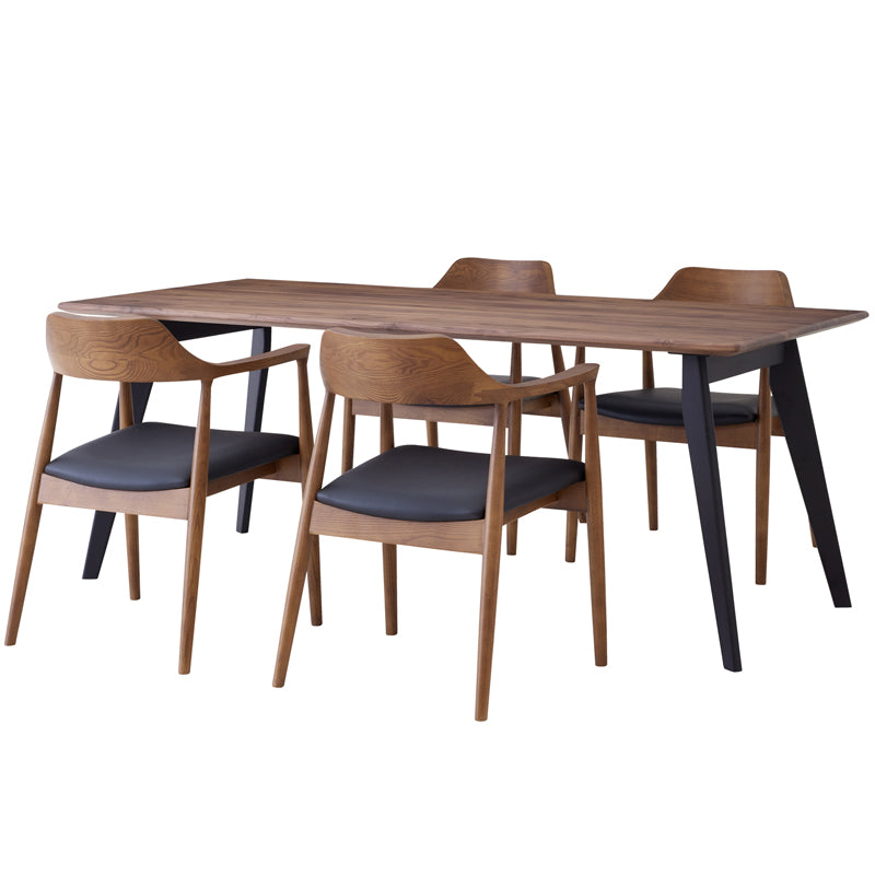 ダイニングセット 180cm 5点セット 4人掛け ウォールナット カインドAR