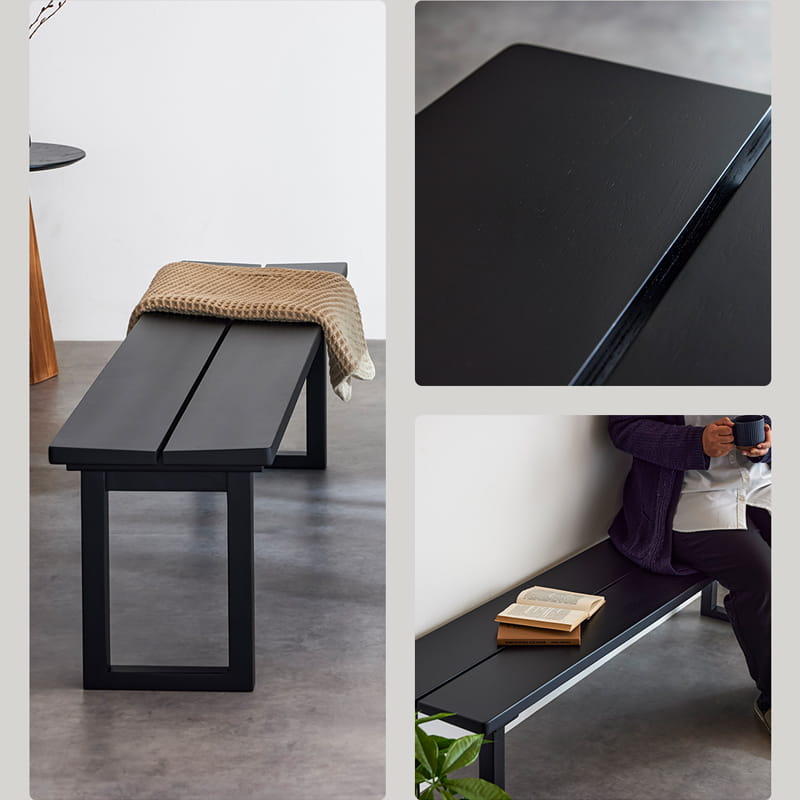 ダイニングベンチ 165cm 3人掛け 単品 ブラック マドラス