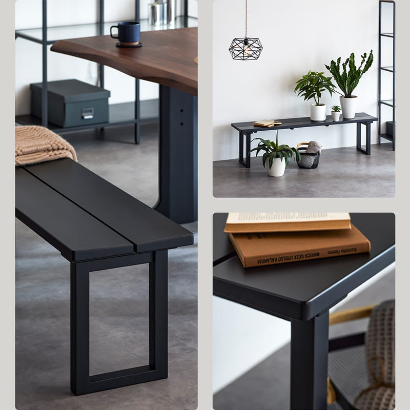 ダイニングベンチ 165cm 3人掛け 単品 ブラック マドラス