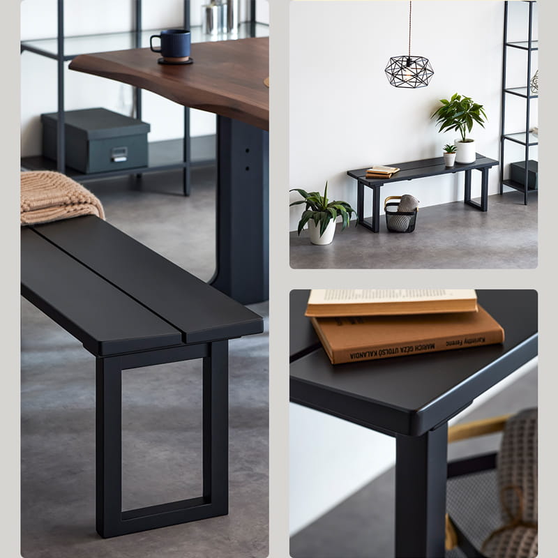 ダイニングベンチ 125cm 2人掛け 単品 ブラック マドラス