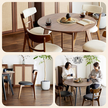 ダイニングセット 丸 100cm 5点セット 4人掛け ウォールナット カインドC Hチェア