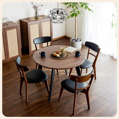 ダイニングセット 丸 100cm 5点セット 4人掛け ウォールナット カインドC Hチェア