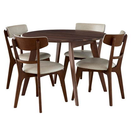 ダイニングセット 丸 100cm 5点セット 4人掛け ウォールナット カインドC Hチェア