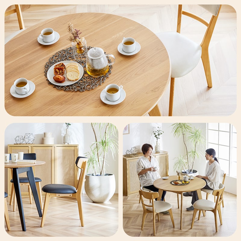 ダイニングセット 丸 100cm 5点セット 4人掛け オーク カインドC Hチェア