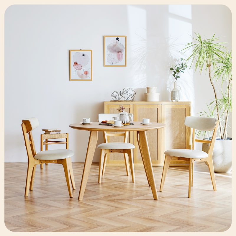 ダイニングセット 丸 100cm 5点セット 4人掛け オーク カインドC Hチェア