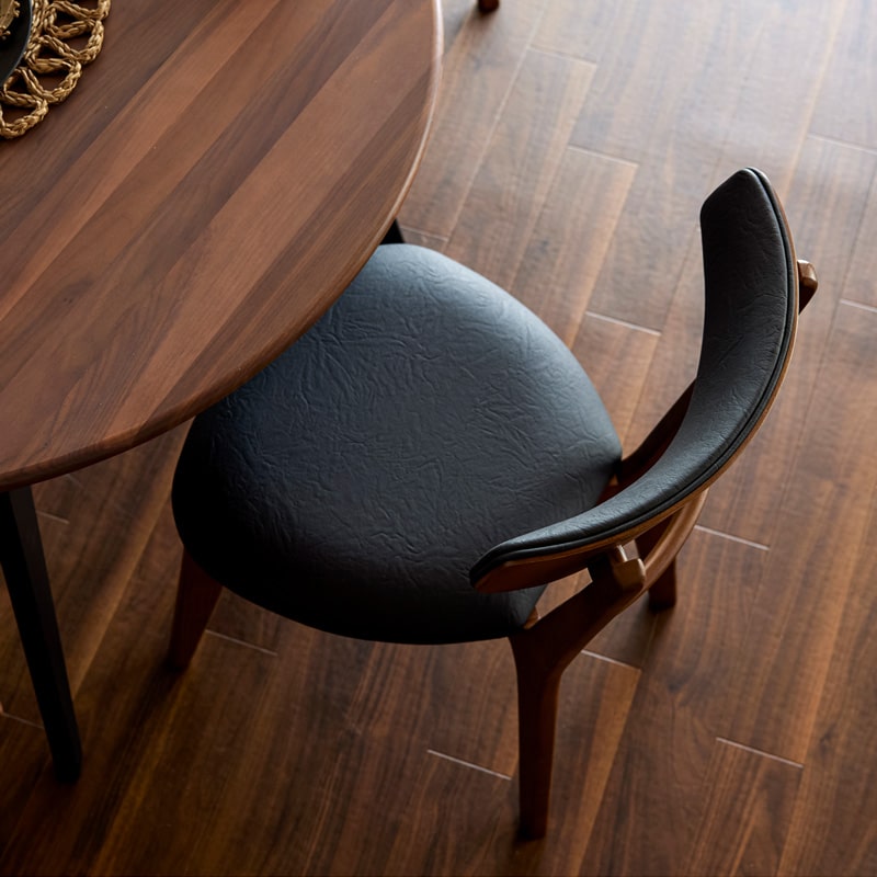 ダイニングチェア 2脚セット 無垢材 肘無し ブラック アイボリー  Hチェア