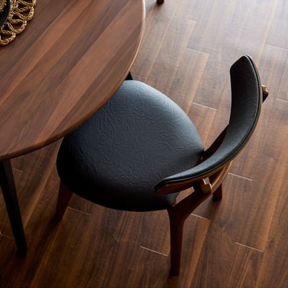 ダイニングチェア 2脚セット 無垢材 肘無し ブラック アイボリー  Hチェア