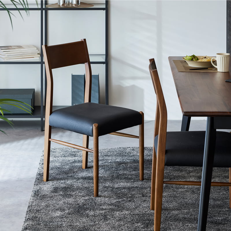 ダイニングチェア 2脚セット 無垢材 肘無し 軽量 軽い ブラウン クリアウッド ナチュラル Kチェア