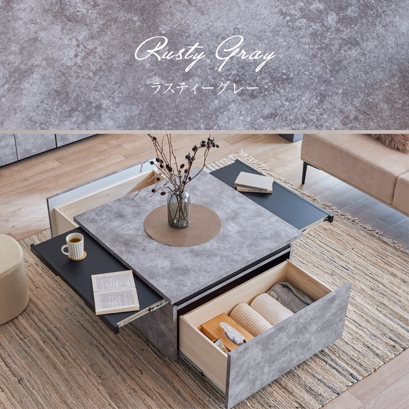 センターテーブル  リビングテーブル 80 正方形 大川家具 国産 完成品 GRI