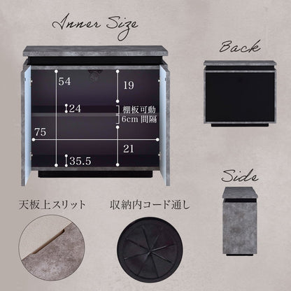 サイドボード キャビネット 幅80cm リビング収納  大川家具 国産 完成品 GRI